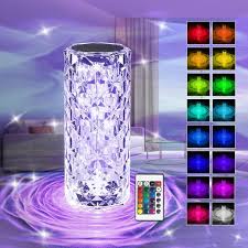 Crystal Lamp Rose Light Diamond Lamp 16 Colors Changing with Remote